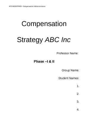 BUS 406 Simulation-24 - A rough idea on how phase 1 for BUS 406 ABC ...