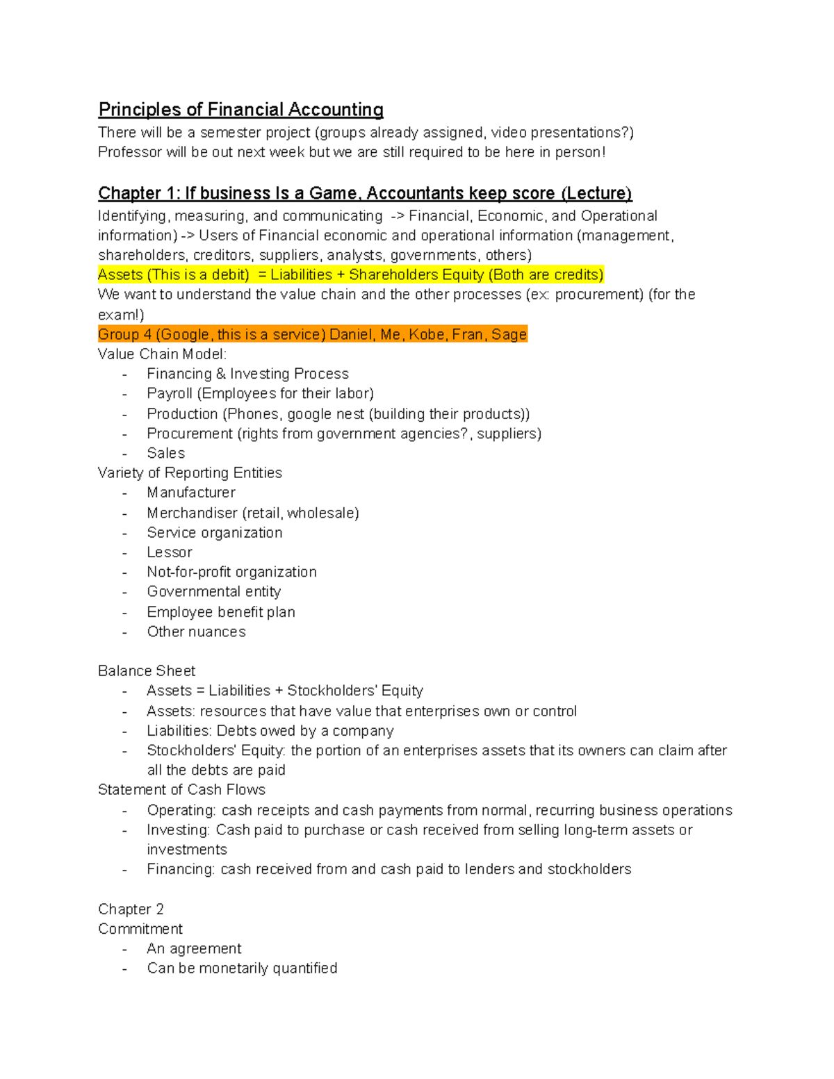 Principles of Financial Accounting NOTES - Principles of Financial ...