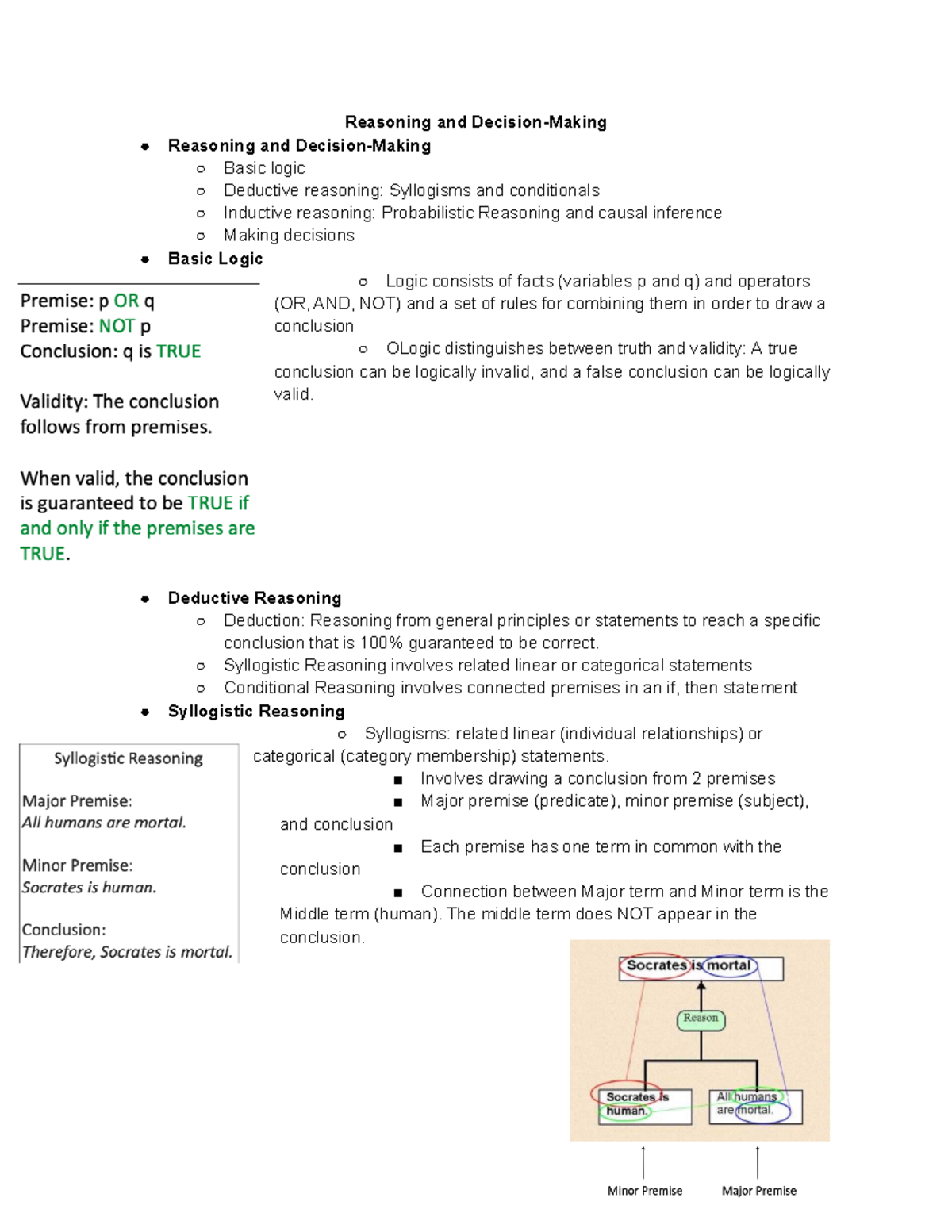 Cognition Module 12 - Reasoning and Decision Making - Reasoning and ...