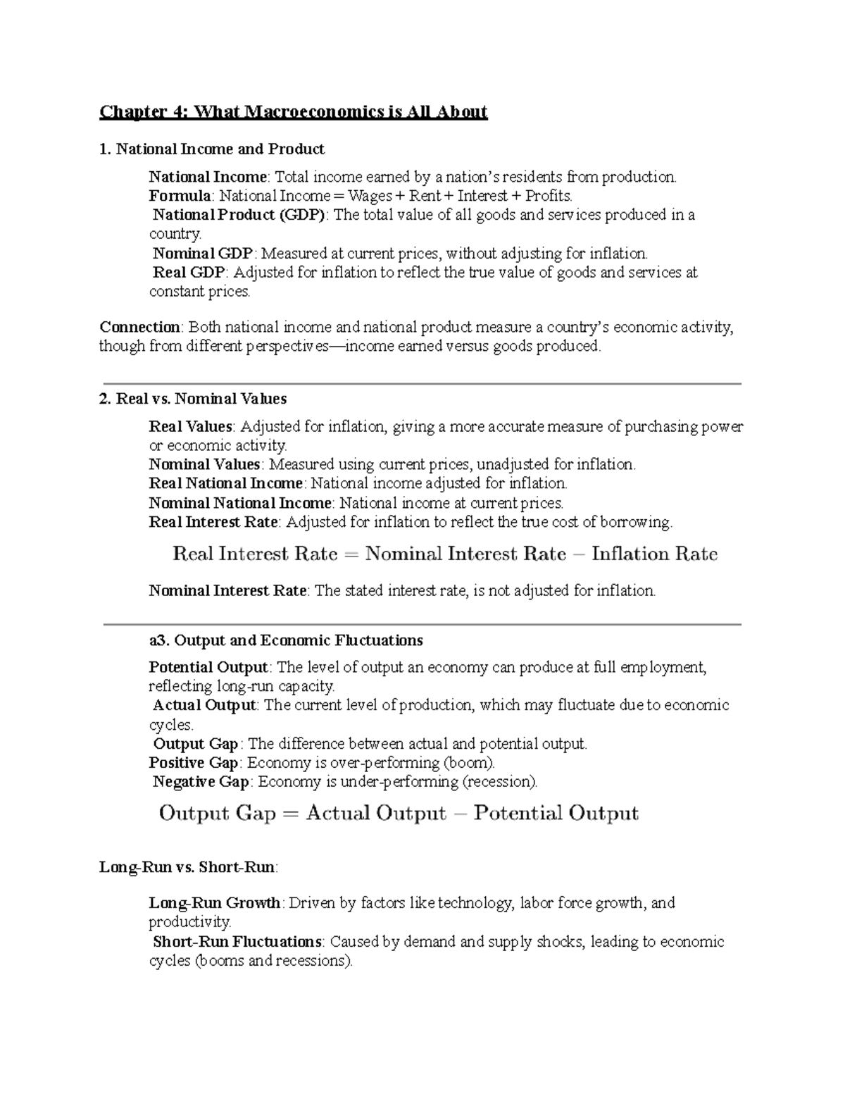 ECON203 summarized notes - Google Docs - Chapter 4: What Macroeconomics ...