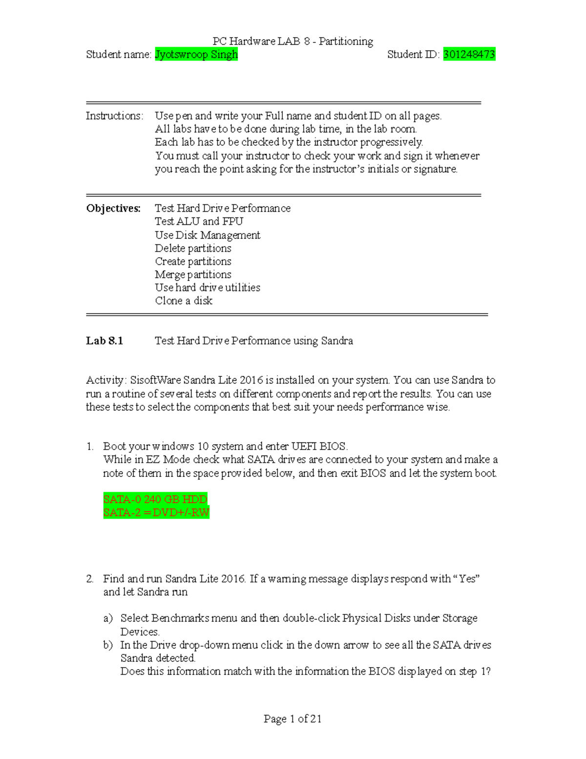 LAB 8 - Partitioning-Jyotswroop-Singh-8473-Sec-006 - Student name ...