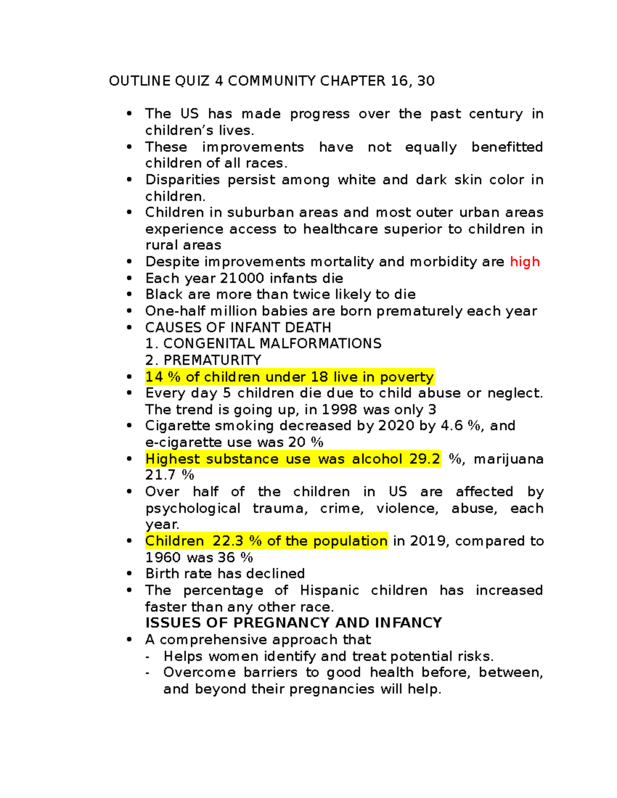 Outline QUIZ 4 Community Chapter 16 - OUTLINE QUIZ 4 COMMUNITY CHAPTER ...