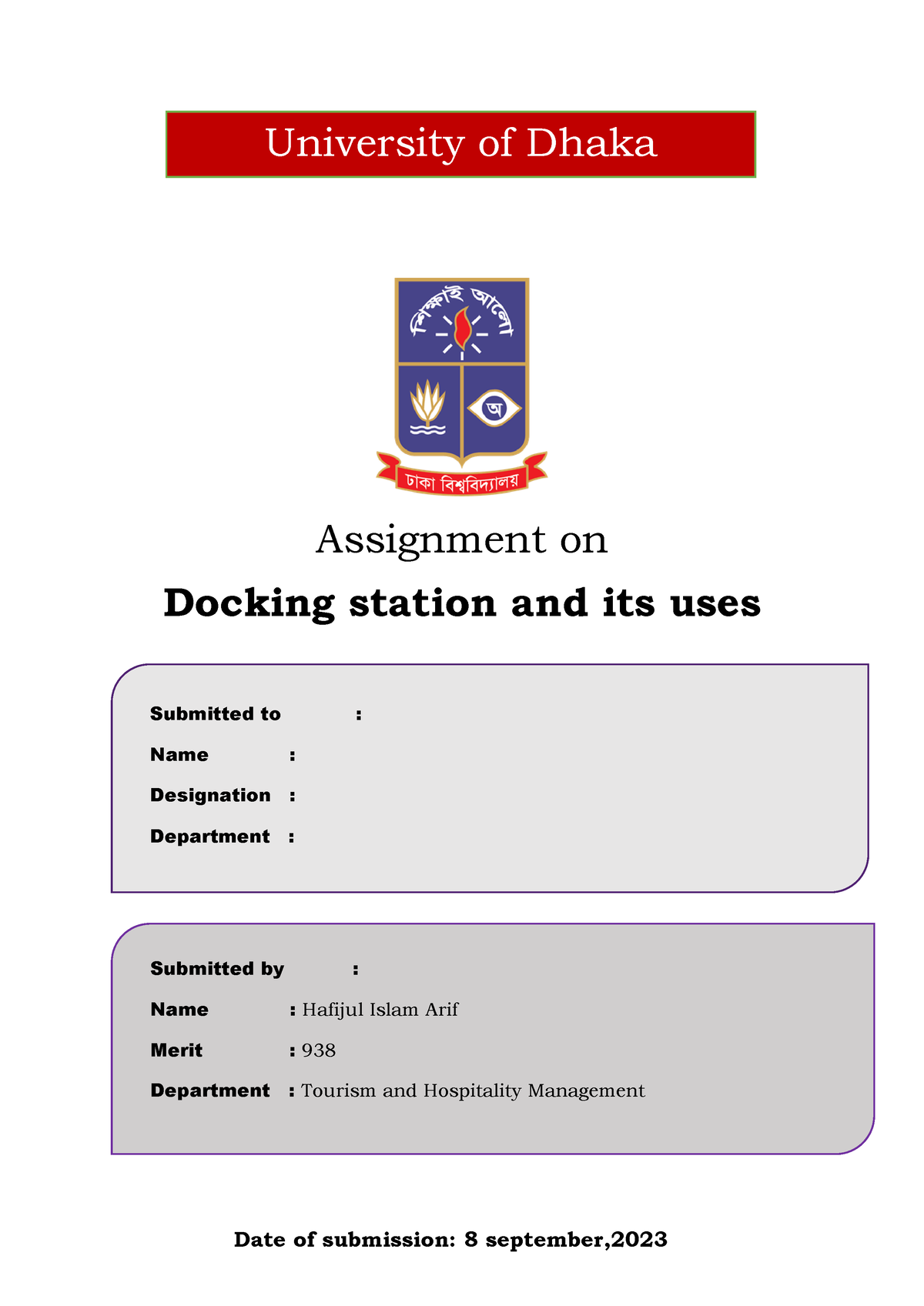 assignment dhaka university