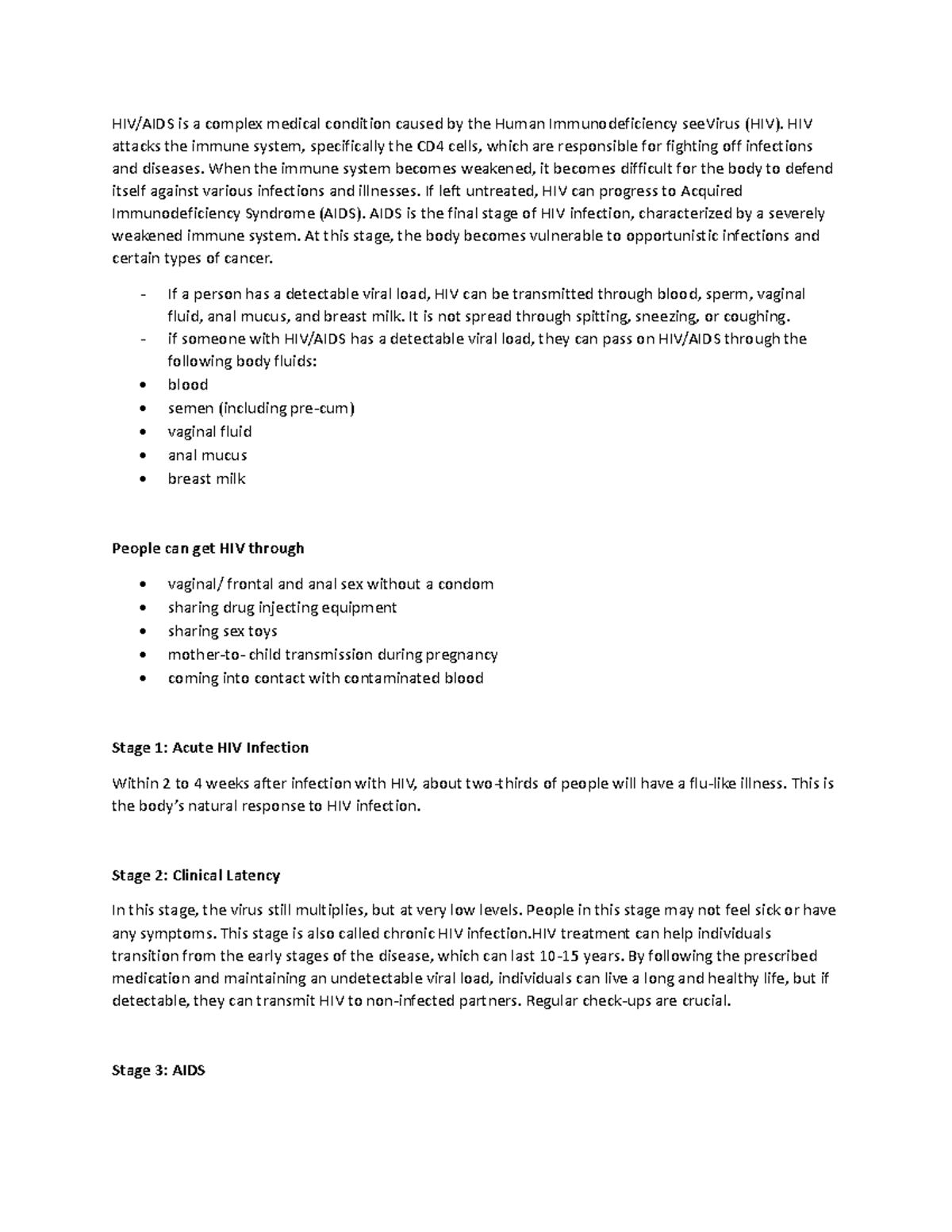 Write UP - DFSDCZXCCXX - HIV/AIDS is a complex medical condition caused ...