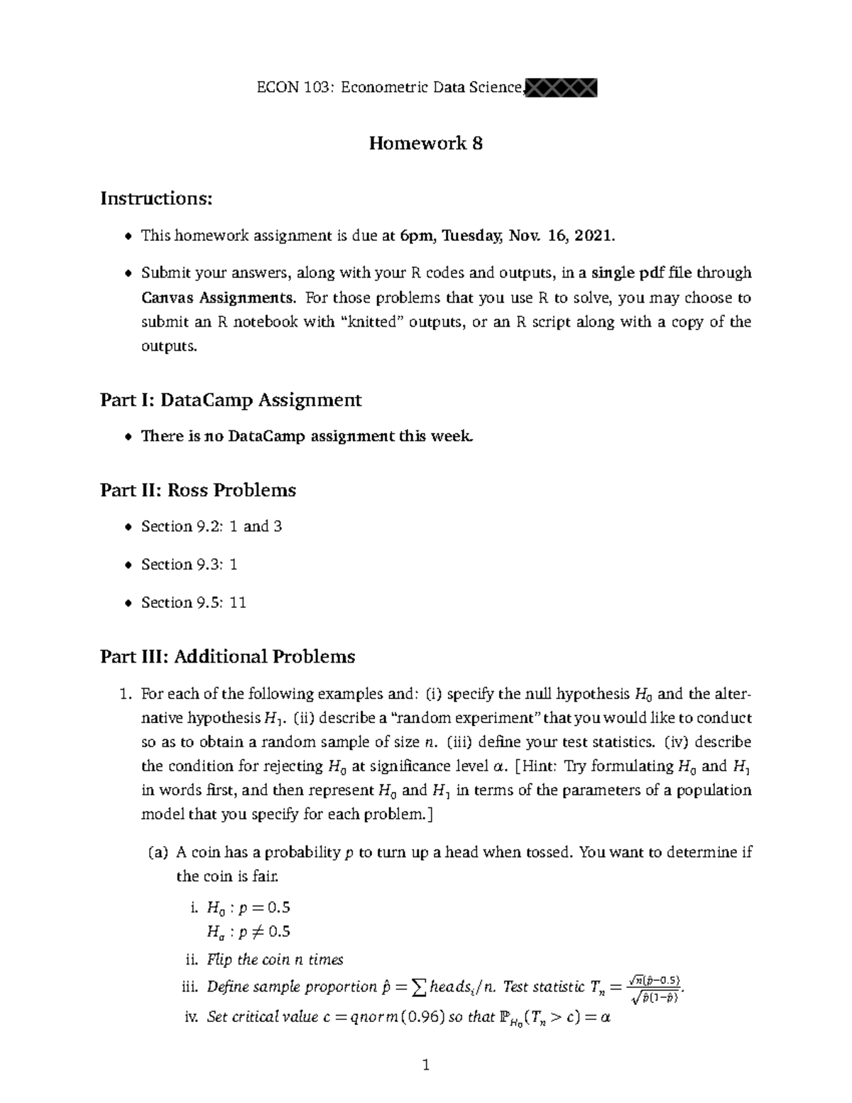 HW08 Solution - ECON 103: Econometric Data Science, Homework 8 ...