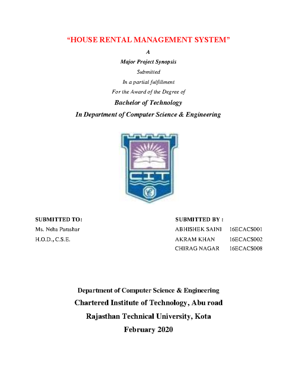 House rent system synopsis-converted-converted-converted