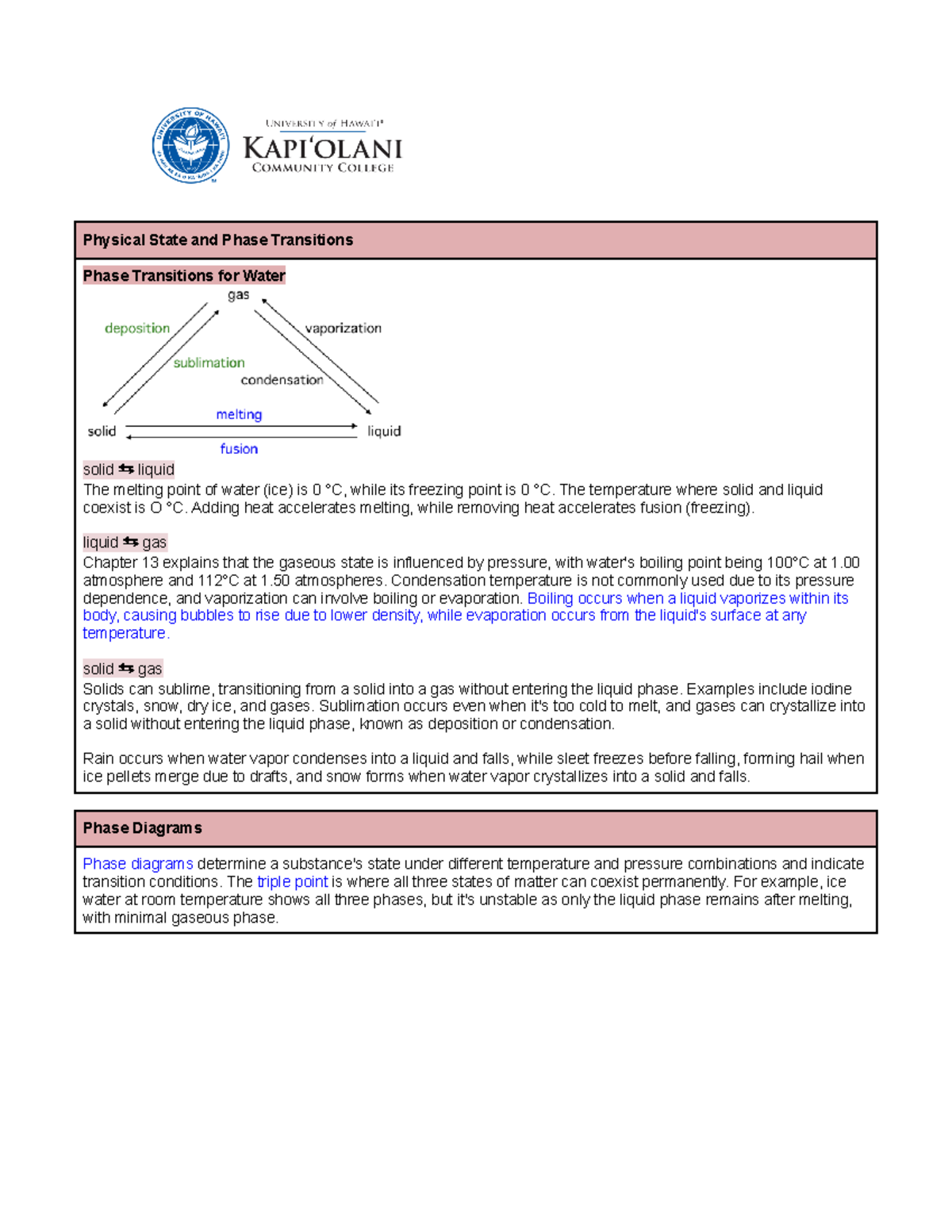 CH 16 - Liquids and Solids - Lecture Notes - Physical State and Phase ...