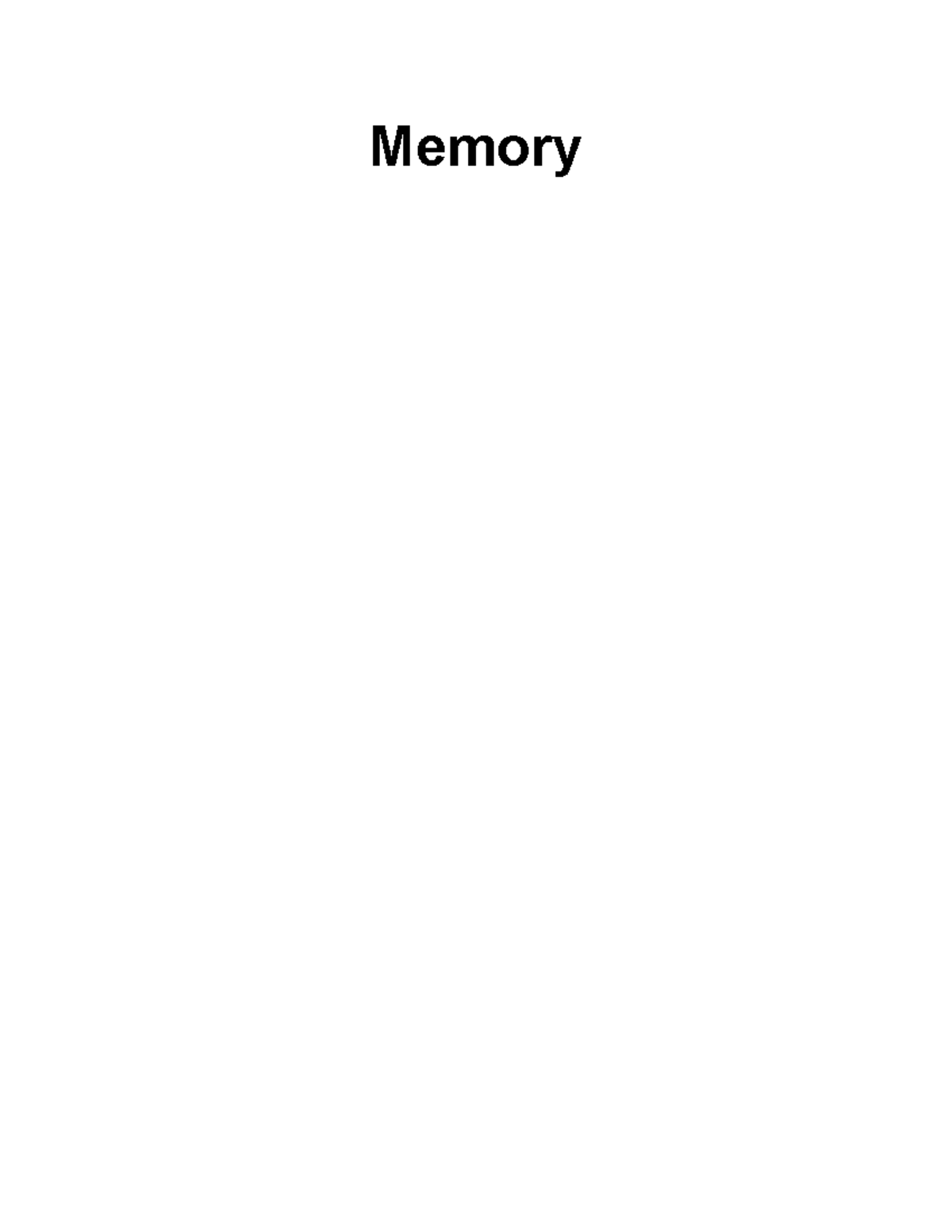 Memory - Memory Memory Is An Active Learning System, That Includes Our ...