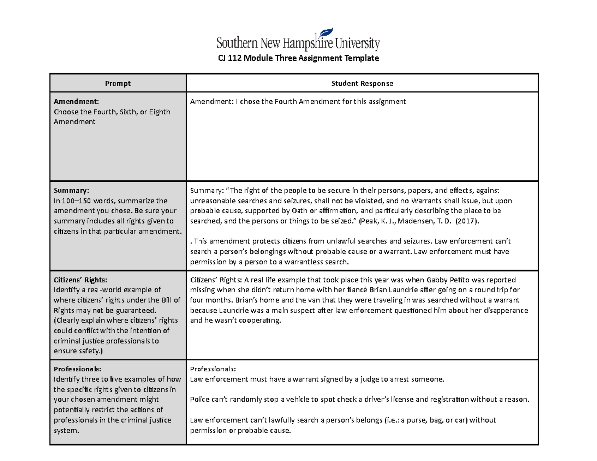 CJ 112 Module Three Assignment Template - CJ 112 Module Three ...