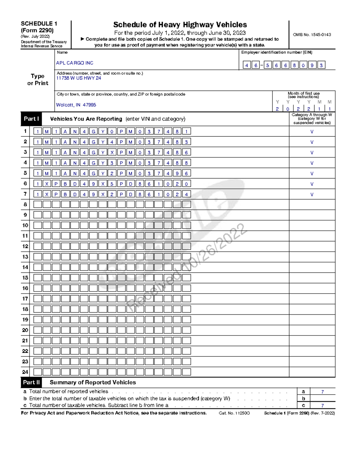 2046 2048 2051 2053 2061 4029 4030 2290FORM 2022 Received 10/26