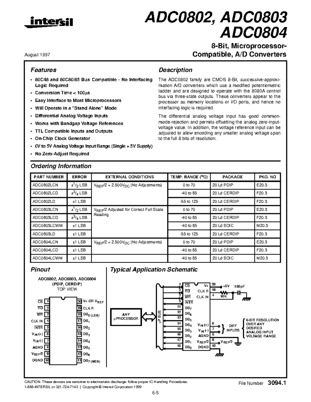 Datasheet - Features • 80C48 and 80C80/85 Bus Compatible - No ...