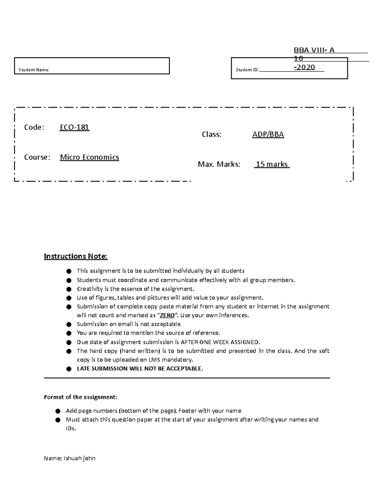 Ashwa - notes - Instructions Note: This assignment is to be submitted ...