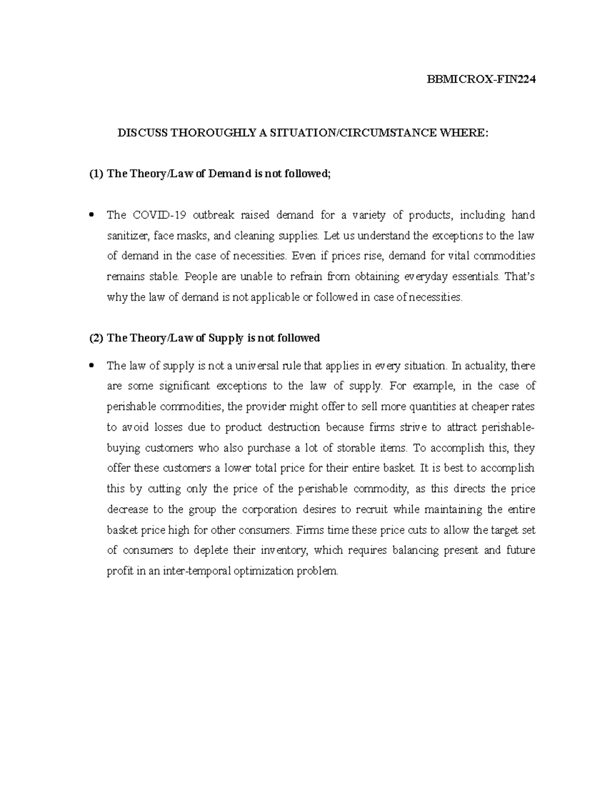 OKS hope it can help BBMICROXFIN DISCUSS THOROUGHLY A SITUATION/CIRCUMSTANCE WHERE (1) The