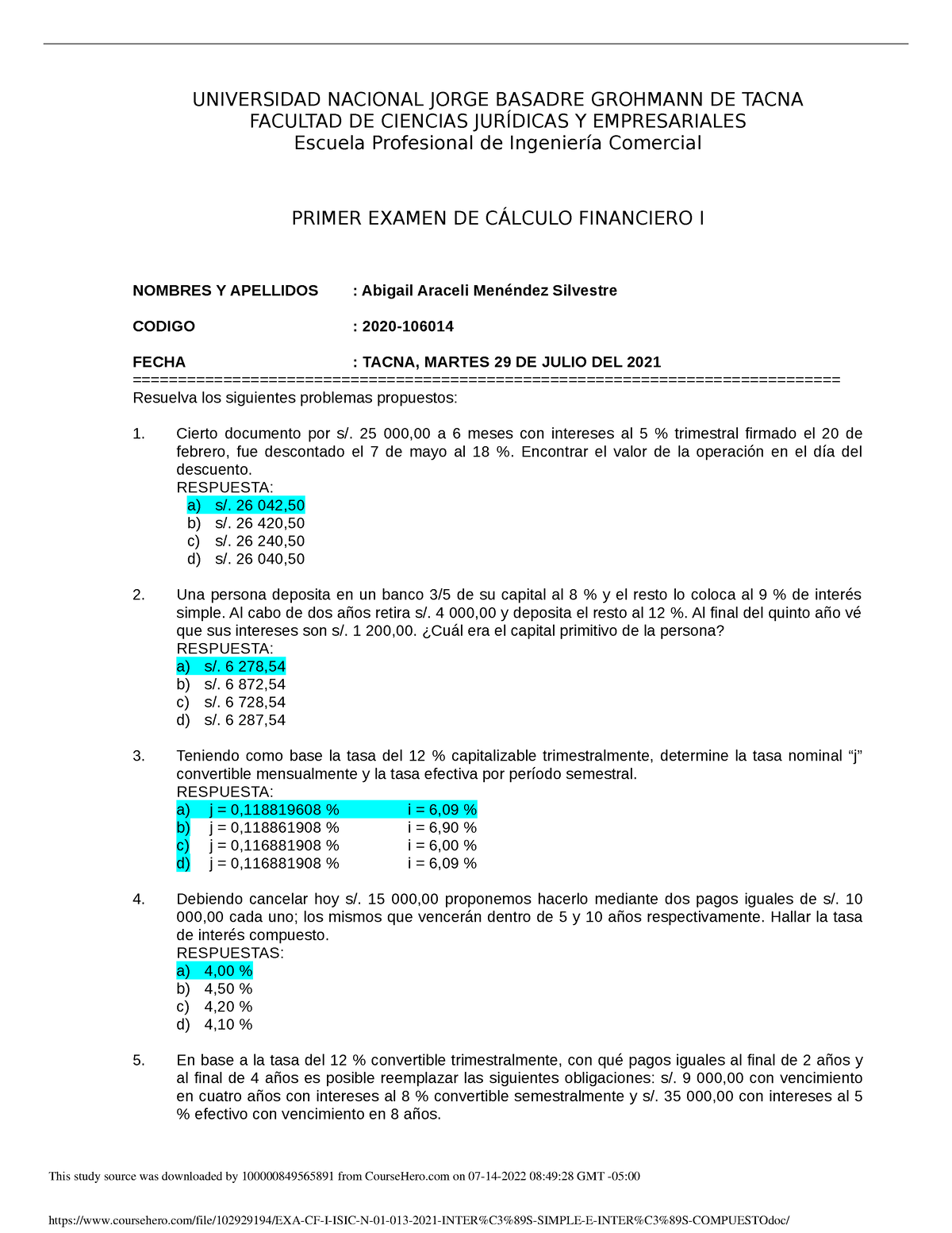 EXA CF I ISIC N 01 013 2021 Inter S Simple E Inter S Compuesto ...