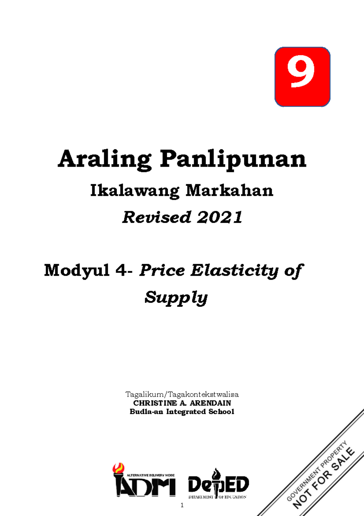 4 Q2 AP 9 9 Araling Panlipunan Ikalawang Markahan Revised 2021 Modyul