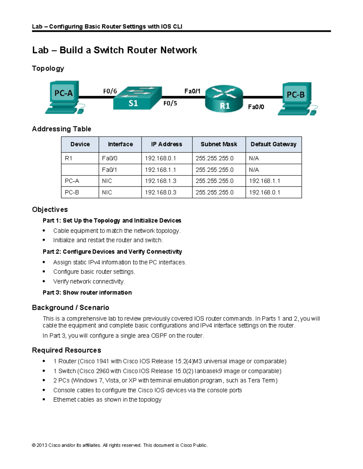 Week10-Lab-Build a Swtch Router Network - Lab – Build a Switch Router ...