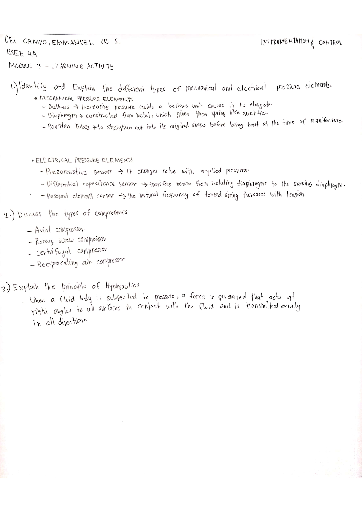 Activity No. 3 - INSTRUMENTATION AND CONTROL - Instrumentation and ...