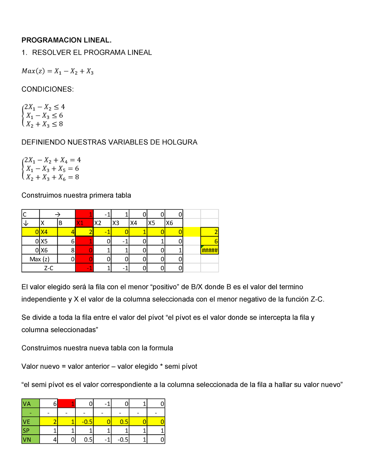 Ejercicios De Programacion Lineal - PROGRAMACION LINEAL. 1. RESOLVER EL ...