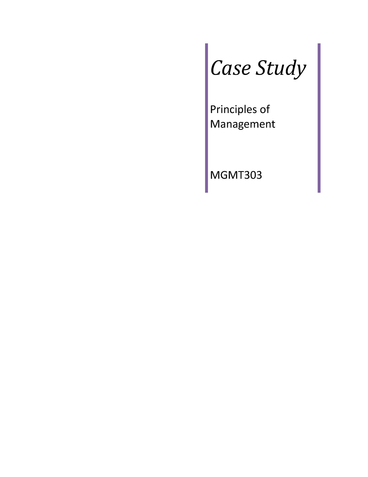 principles of management case study with solution