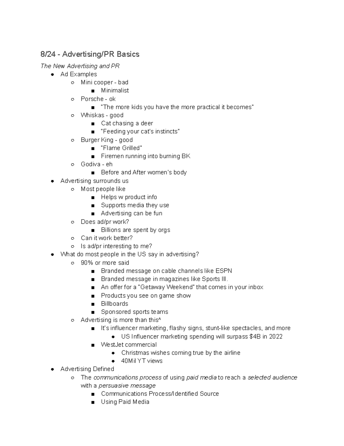 8 24 - Advertising PR Basics - 8/24 - Advertising/PR Basics The New ...