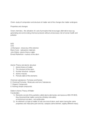 Chapter 4 Notes - CHE 111 - Studocu
