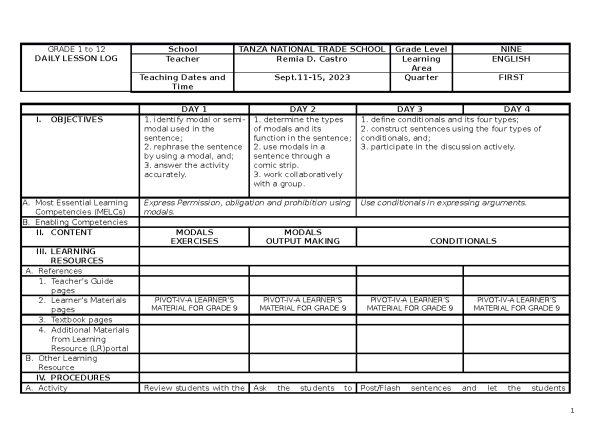 DLL- Template-4As - SOCIAL ANAGRAM - GRADE 1 to 12 DAILY LESSON LOG ...