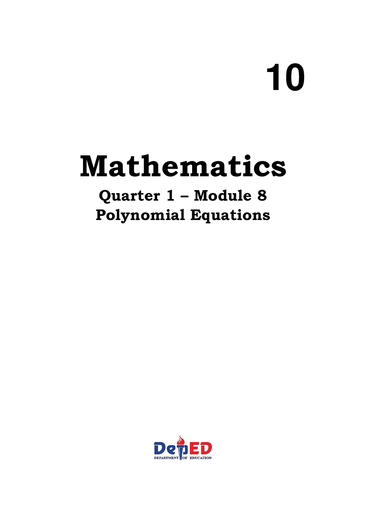 8 Q1 Math - Module 8 For Quarter 1 Mathematics 10 - Mathematics Quarter ...