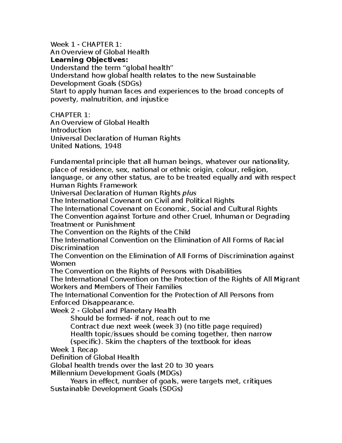 Global Health Quiz 1 - Week 1 - CHAPTER 1: An Overview of Global Health ...