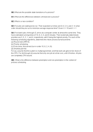 WS2.3.Process And Thread - Scheduling - Assume That Jobs A-D Arrive In ...