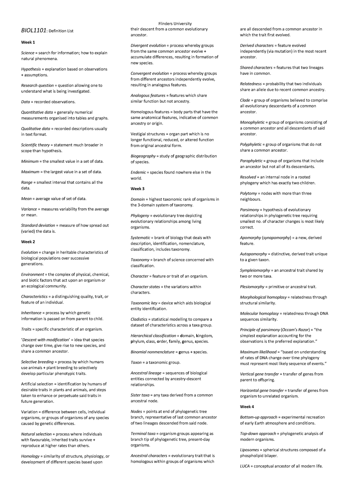 biol1101-definitions-list-of-evolutionary-terminology-biol1101