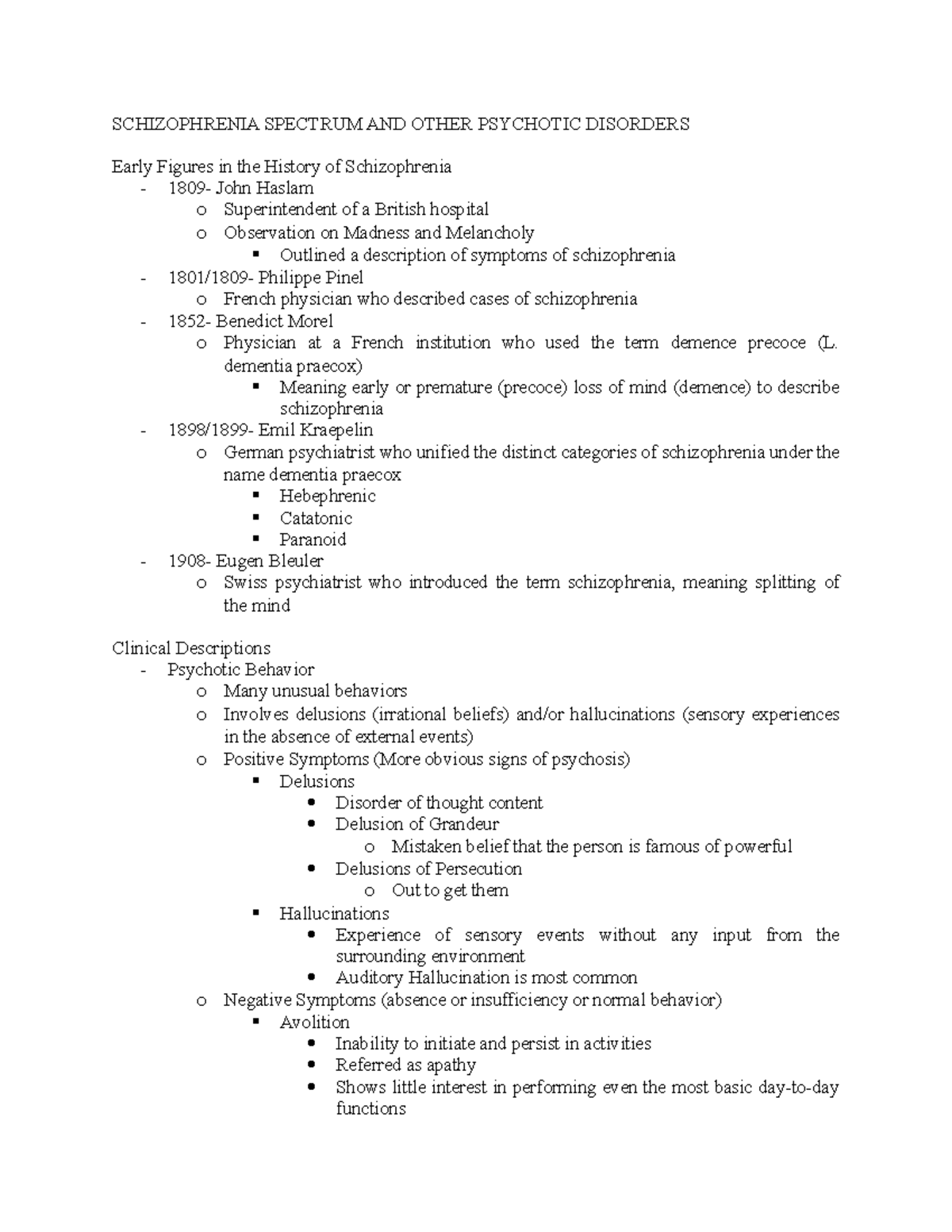 Schizophrenia Spectrum AND Other Psychotic Disorders - SCHIZOPHRENIA ...