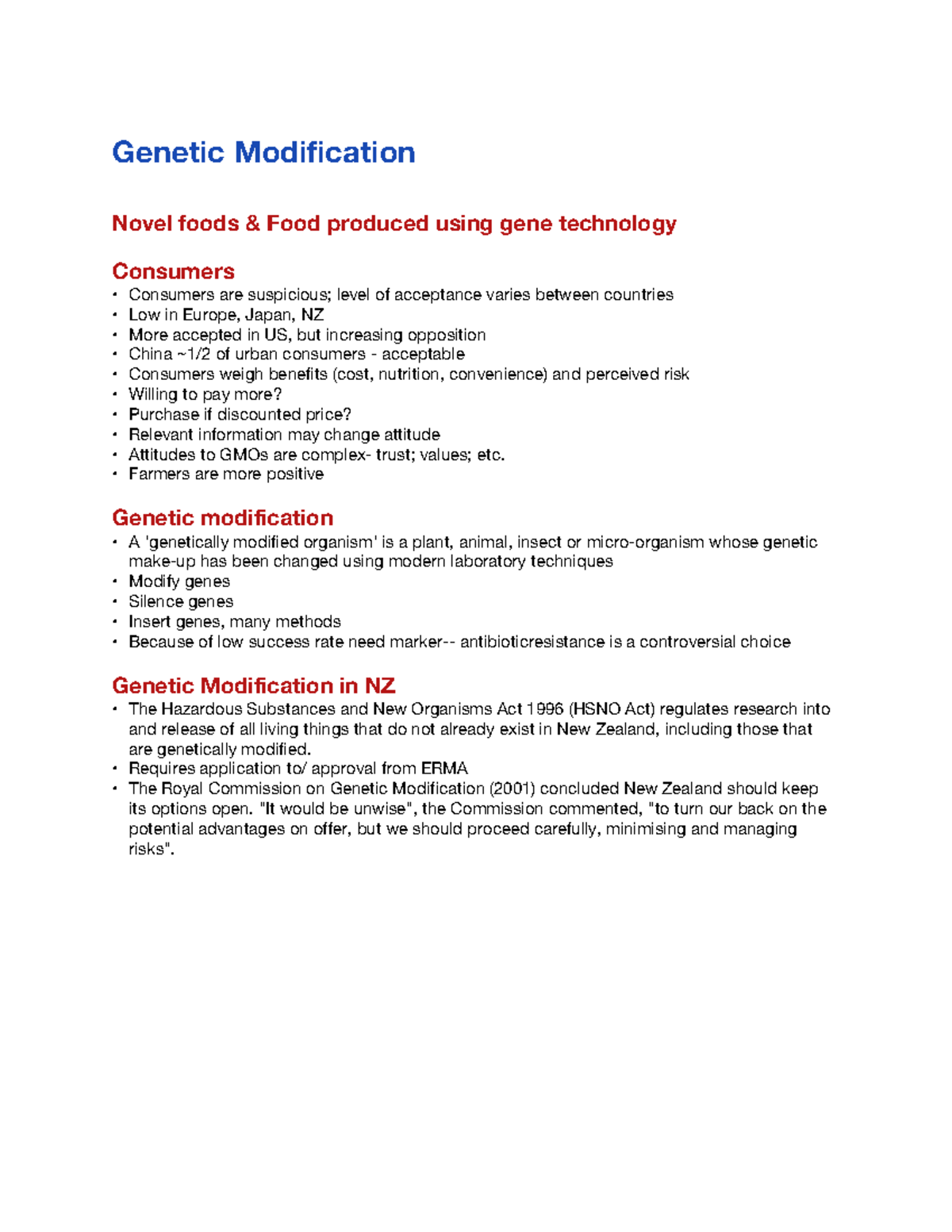 Genetic Modification - Lecture Notes (Topic) - Genetic Modification ...