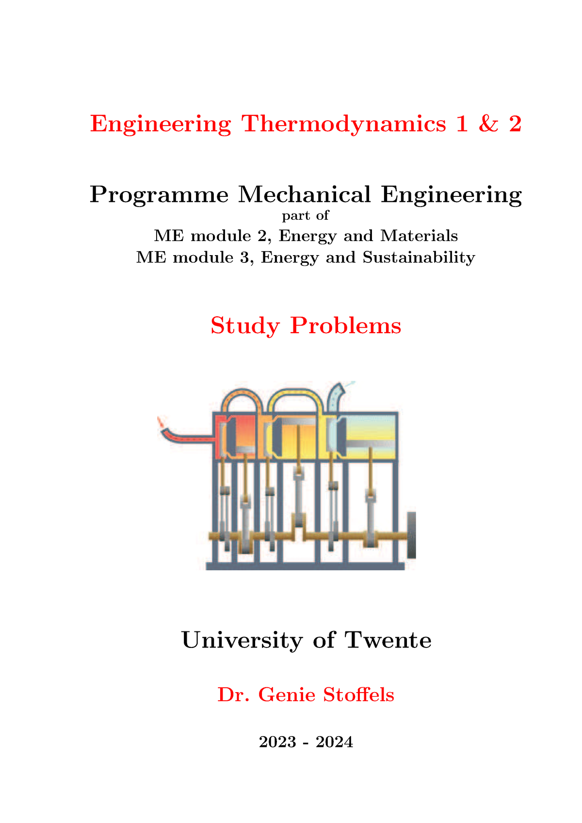 Problems Thermodynamics - Engineering Thermodynamics 1 & 2 Programme ...