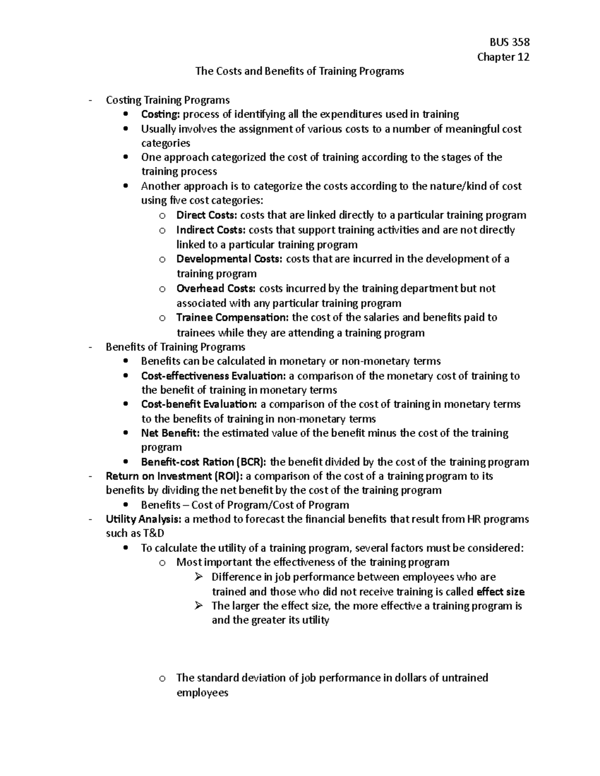 Chapter 12 - Summary Managing Performance Through Training and ...