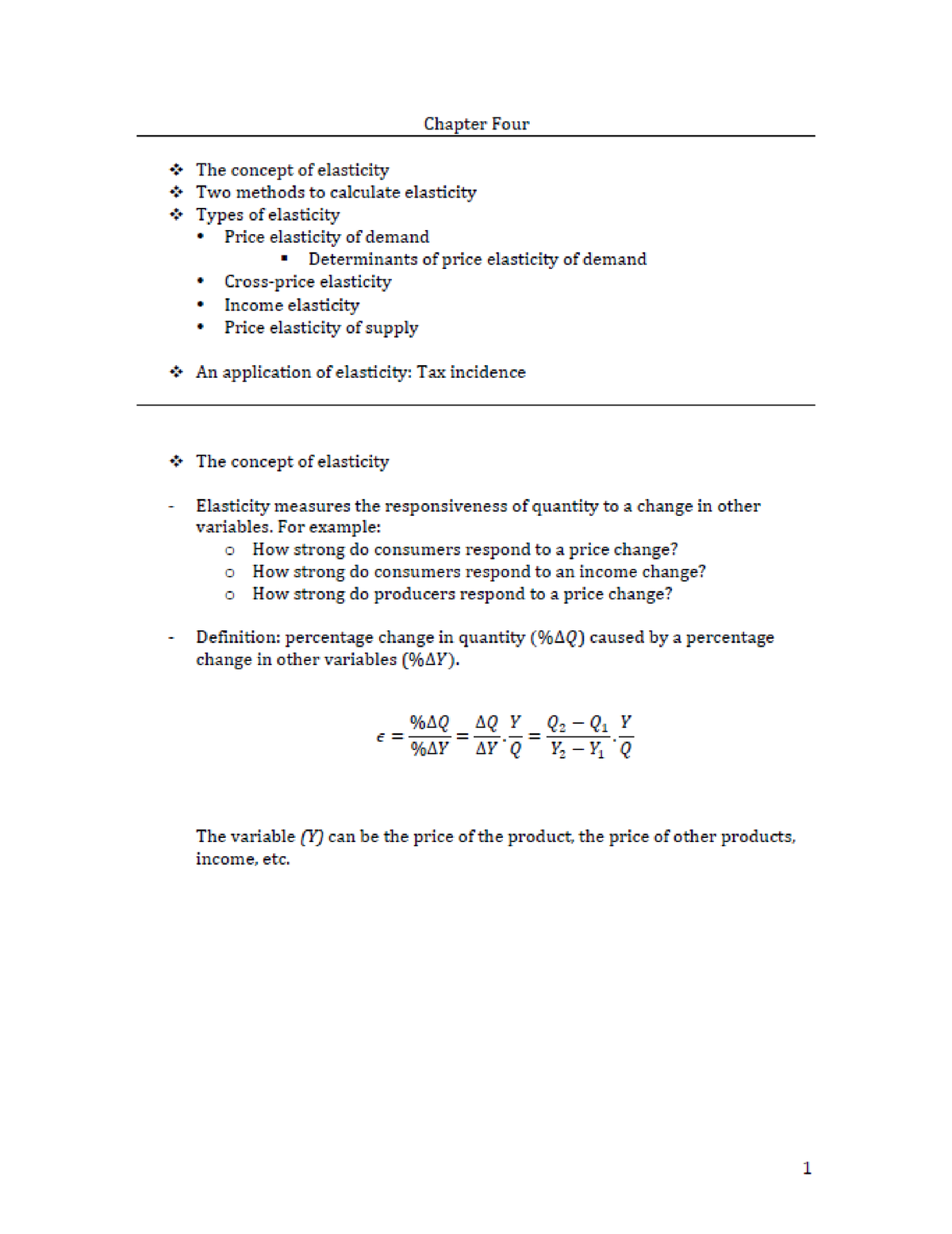 The Concept Of Elasticity - ECON201 - ECON 201 - Studocu