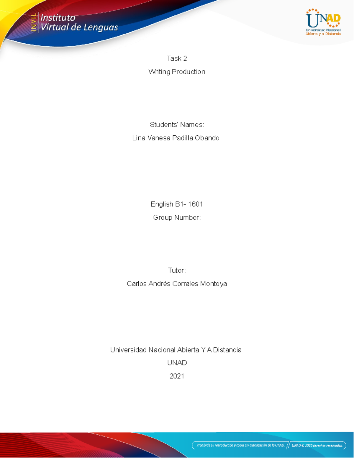 Writing Task Template - Collaborative - Task 2 Writing Production ...