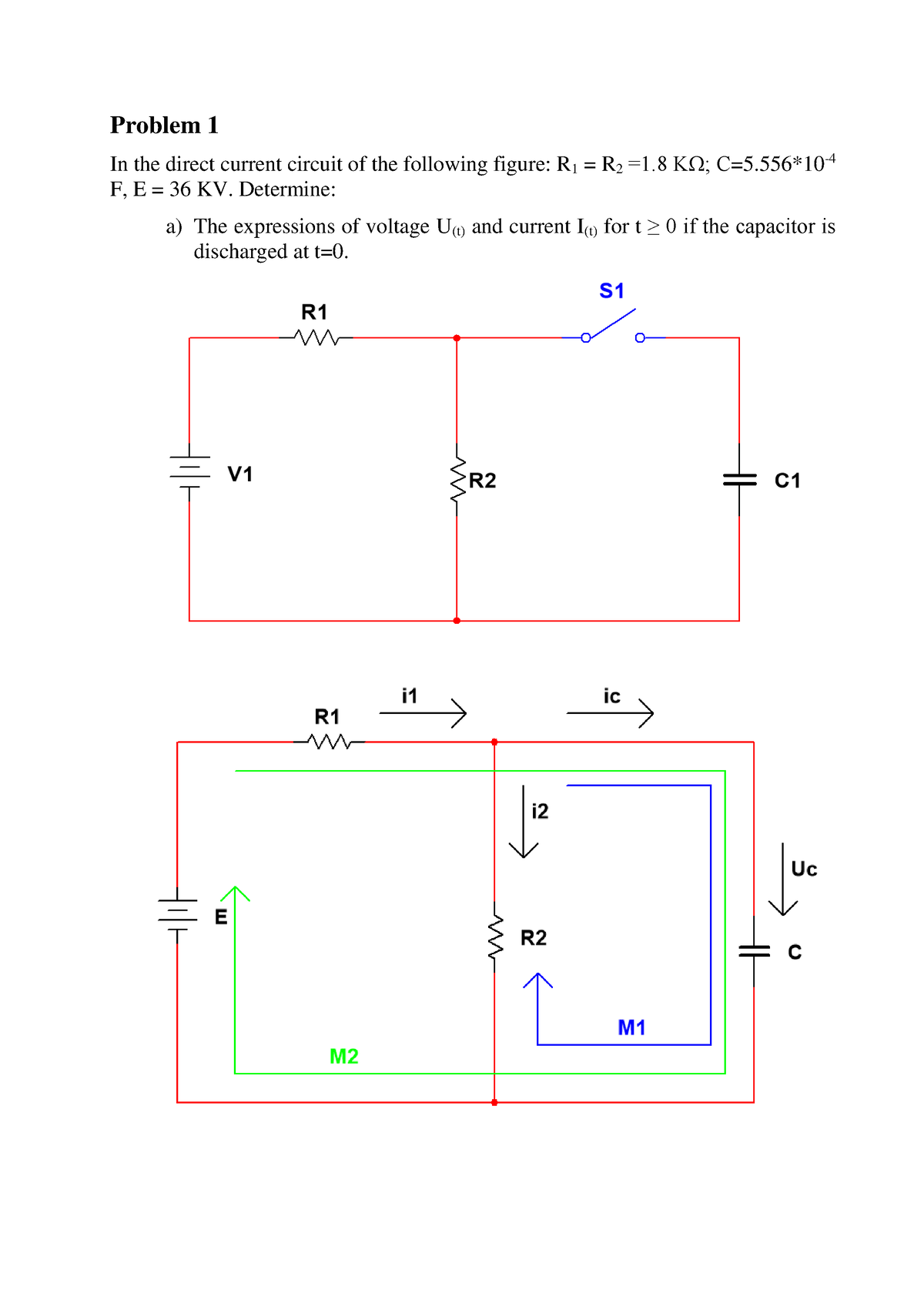 First And Second Order Circuits Problem 1 In The Direct Current   Thumb 1200 1697 