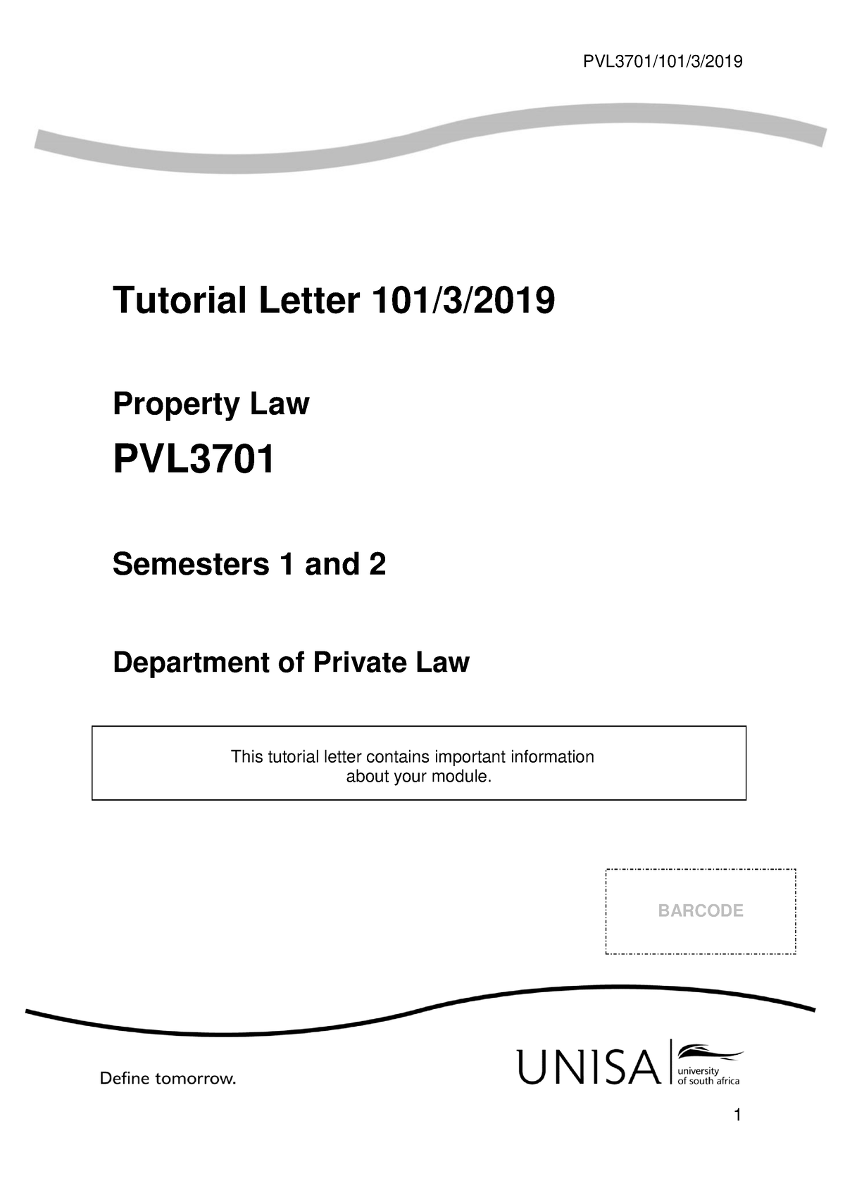 101 2019 - TUTORIAL LETTER 101 FOR 2019 - Tutorial Letter 101/3 ...