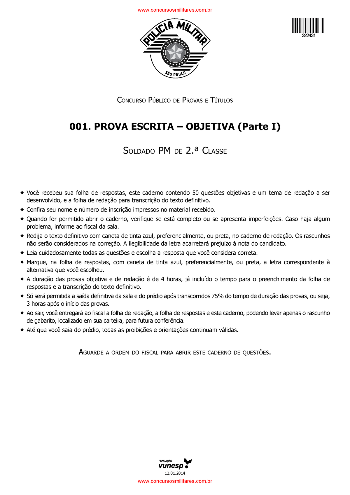 2014 - Prova Da Policia Militar Do Ano De 2014,prova De Concursos ...