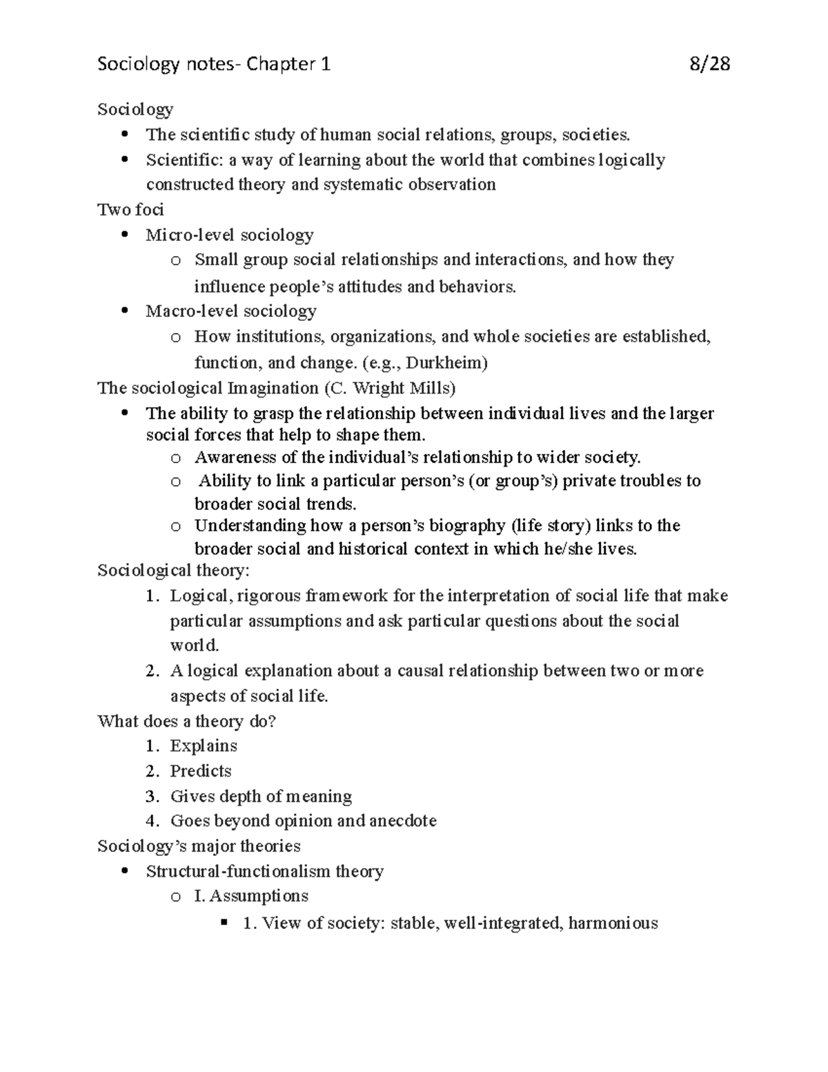 Sociology Chapter 1- Discover Sociology - Sociology The Scientific ...