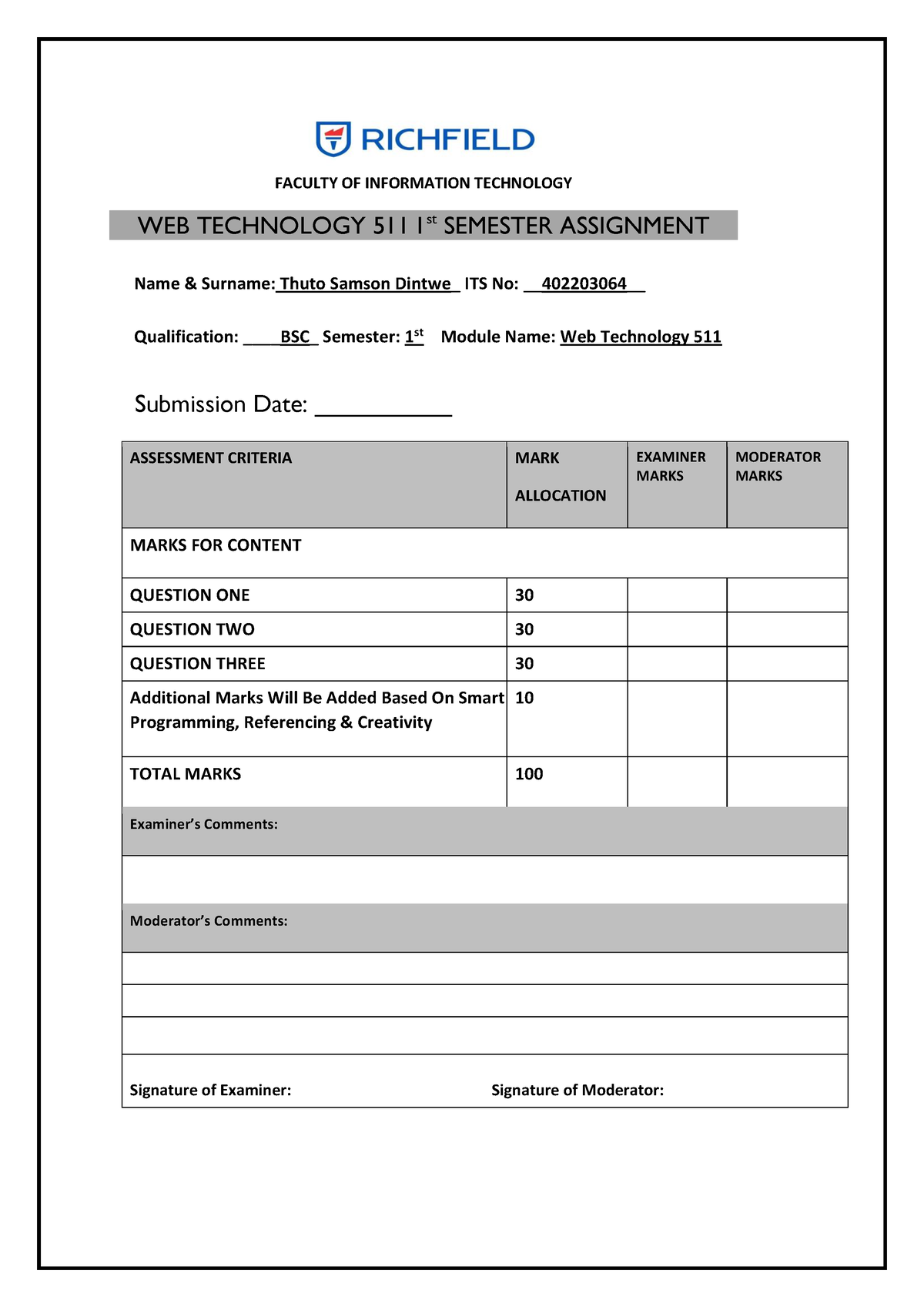 web tech 512 assignment