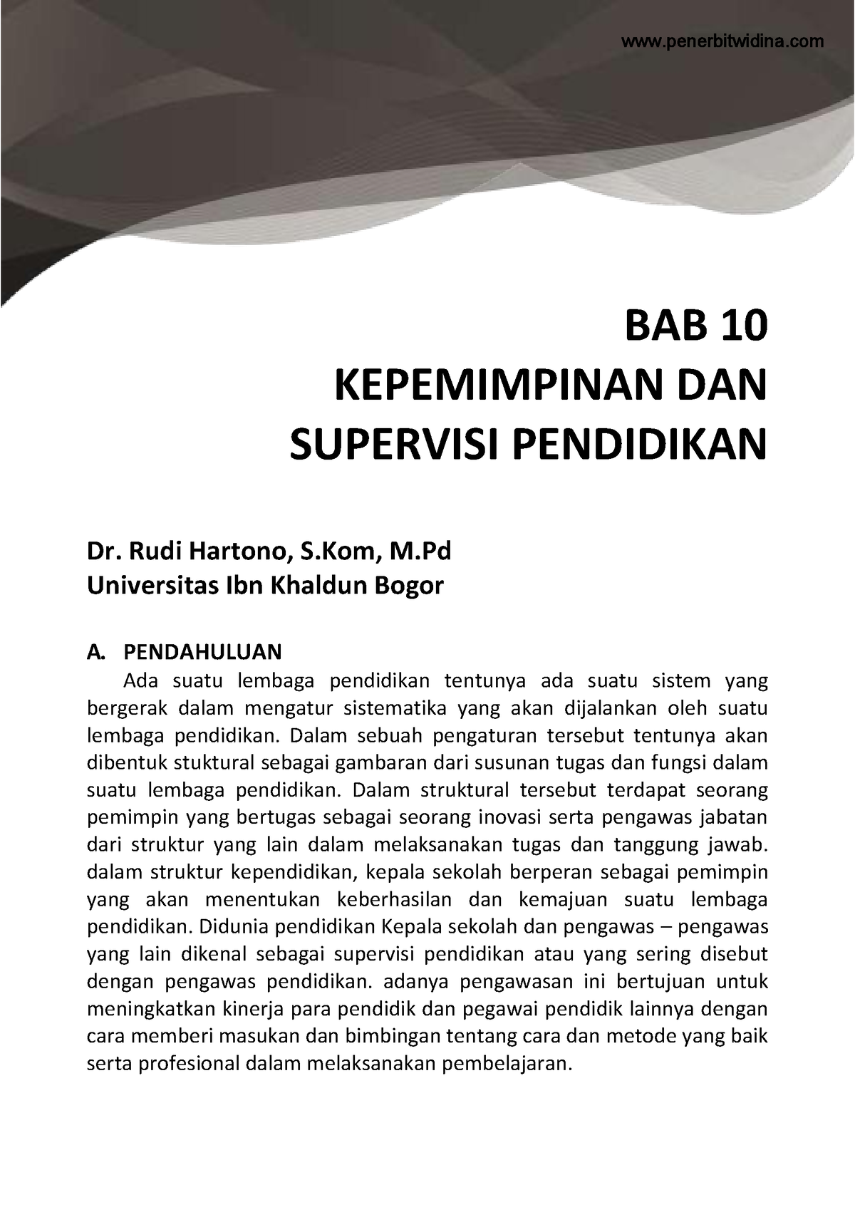 Manajemen Pendidikan Cetak-182 - BAB 10 KEPEMIMPINAN DAN SUPERVISI ...