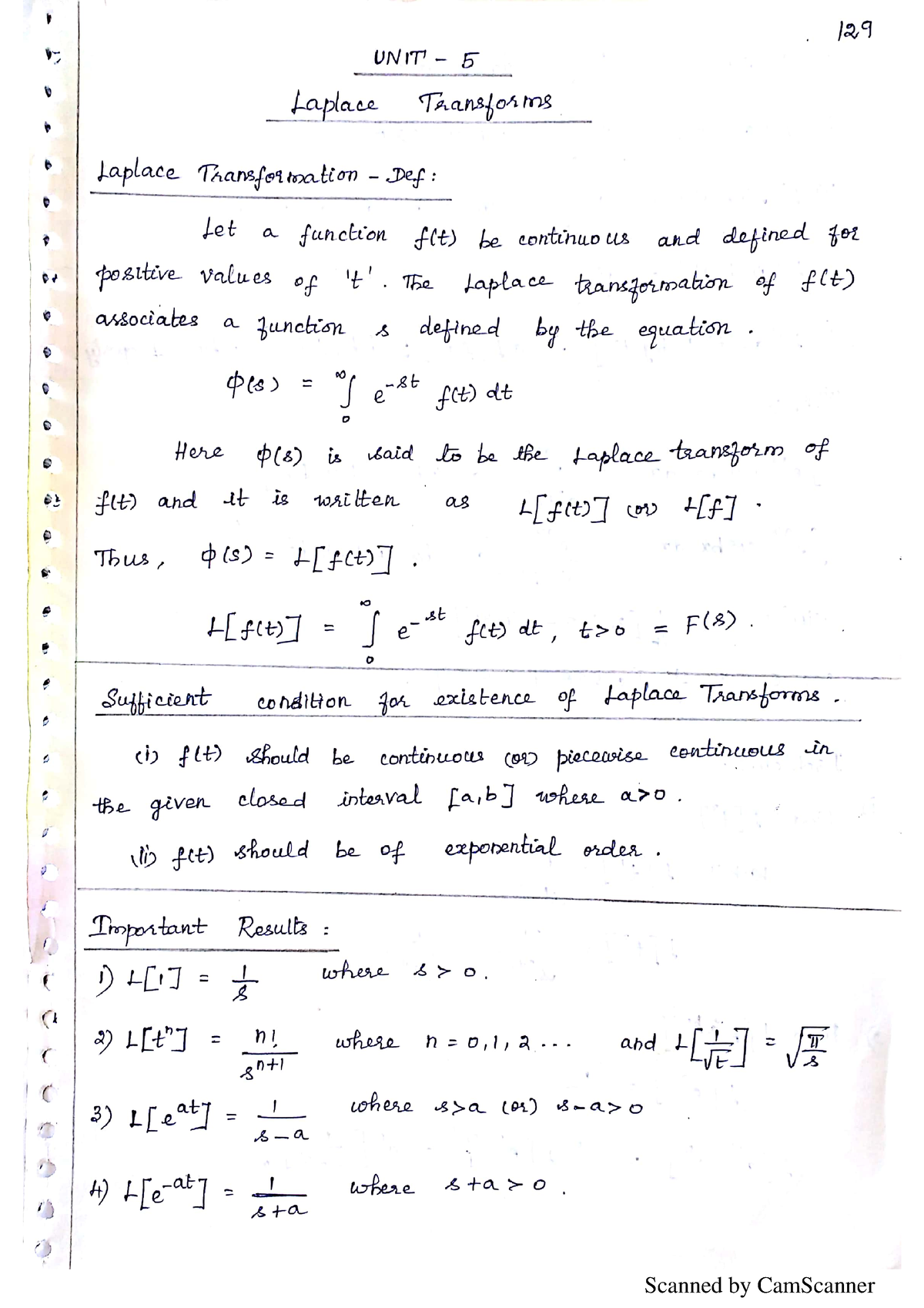 Unit 3 Laplace Transforms - Calculus And Linear Algebra - Studocu