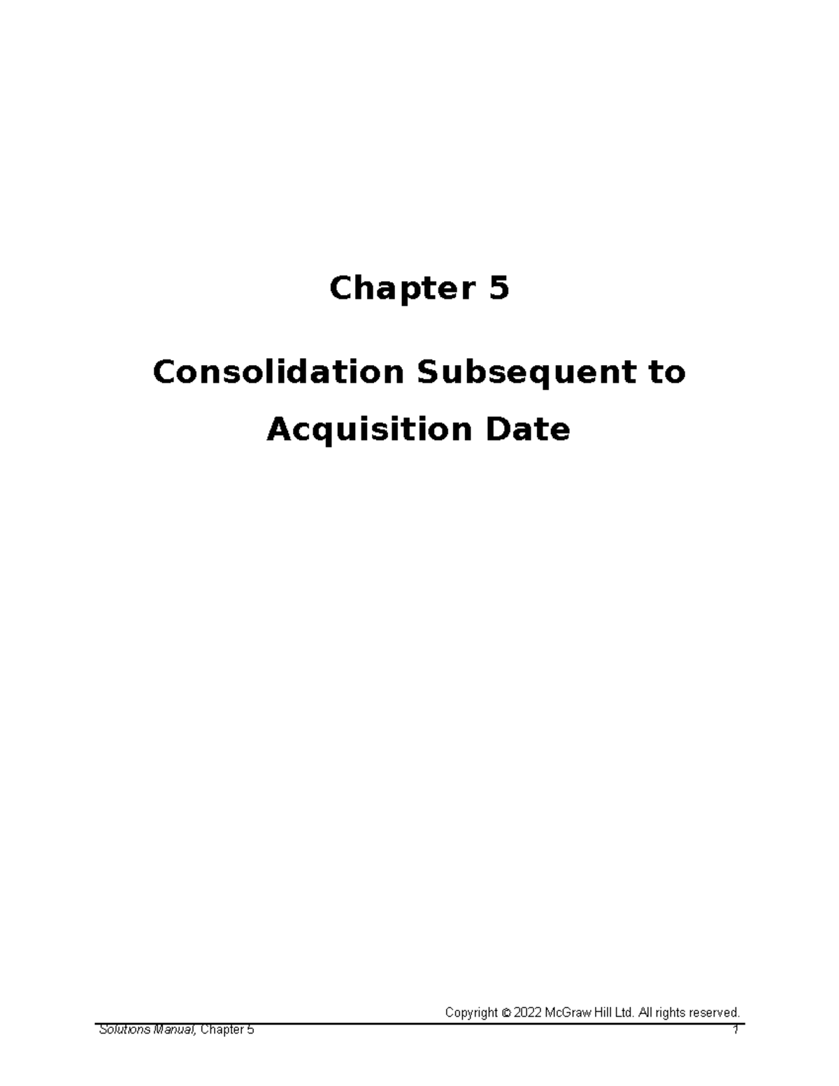 Herauf 10e SM Ch05 Final R - Chapter 5 Consolidation Subsequent To ...