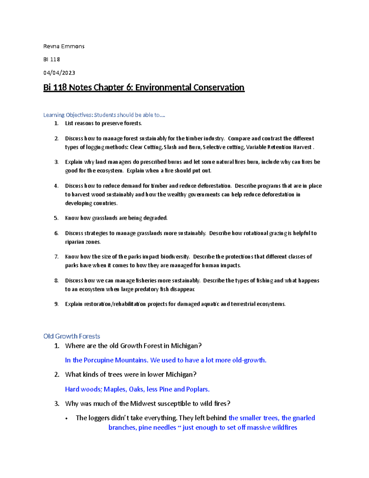 BI 118 Chapter 6 notes - Revna Emmons BI 118 04/04/ Bi 118 Notes ...