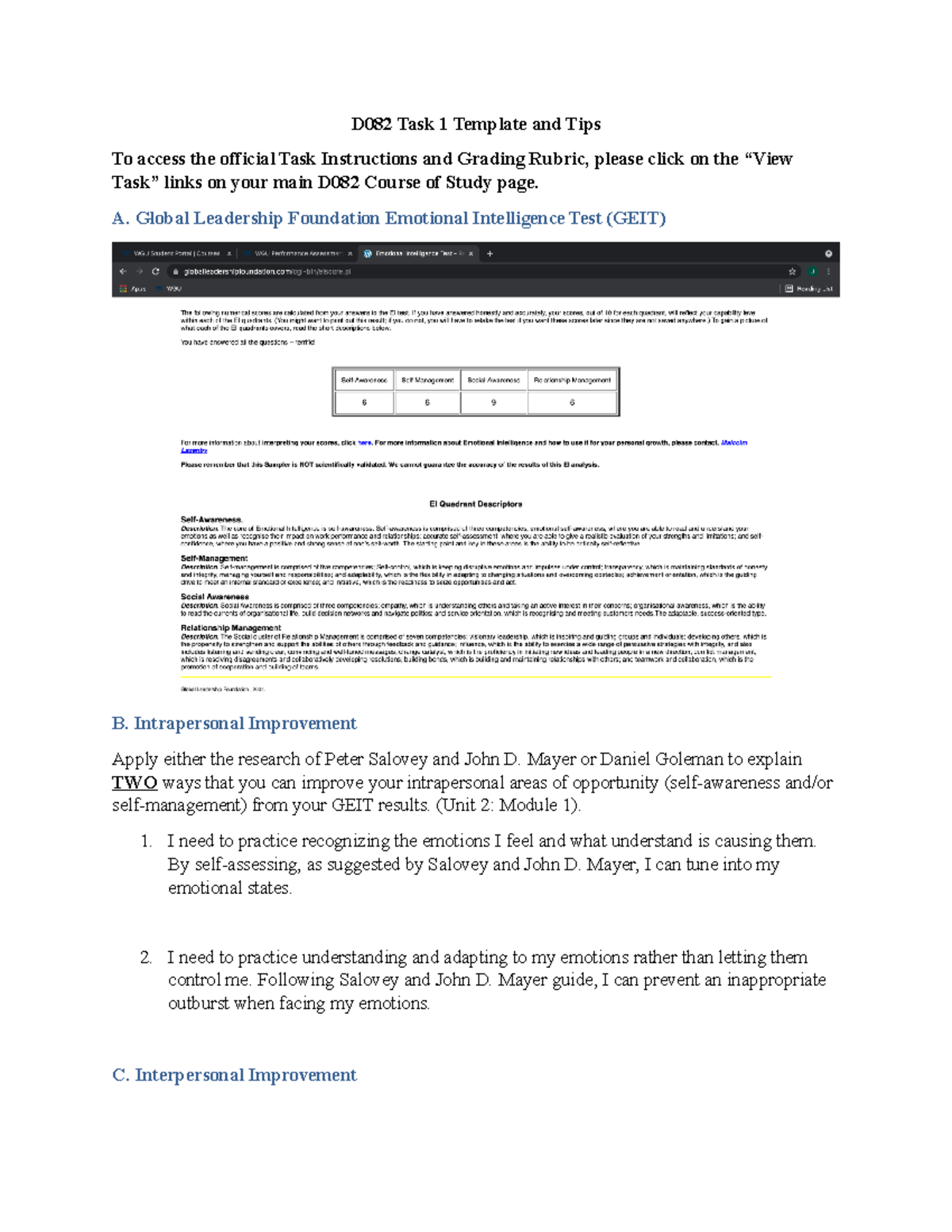 D082 Task 1 - Pass - D082 - WGU - Studocu