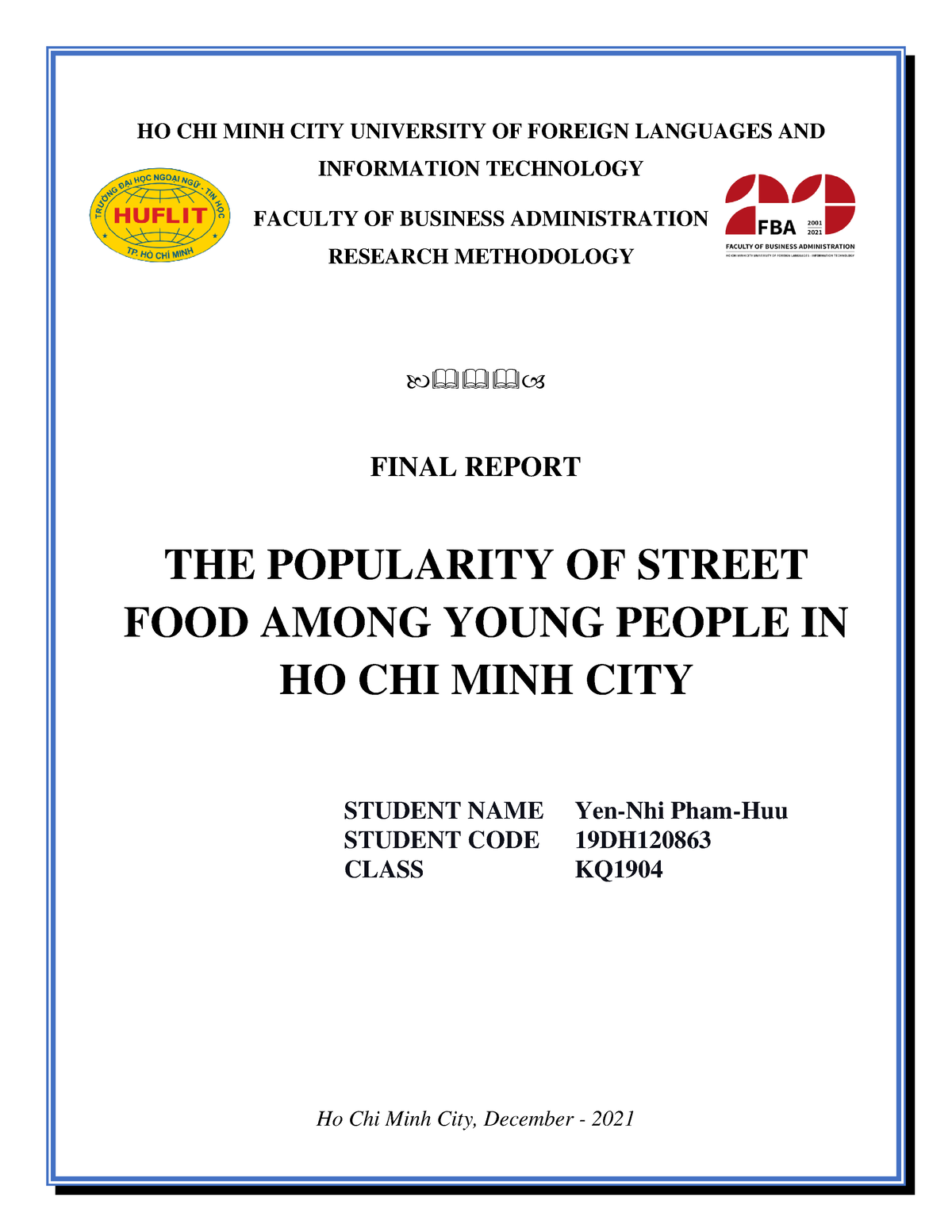 essay on street food and youth