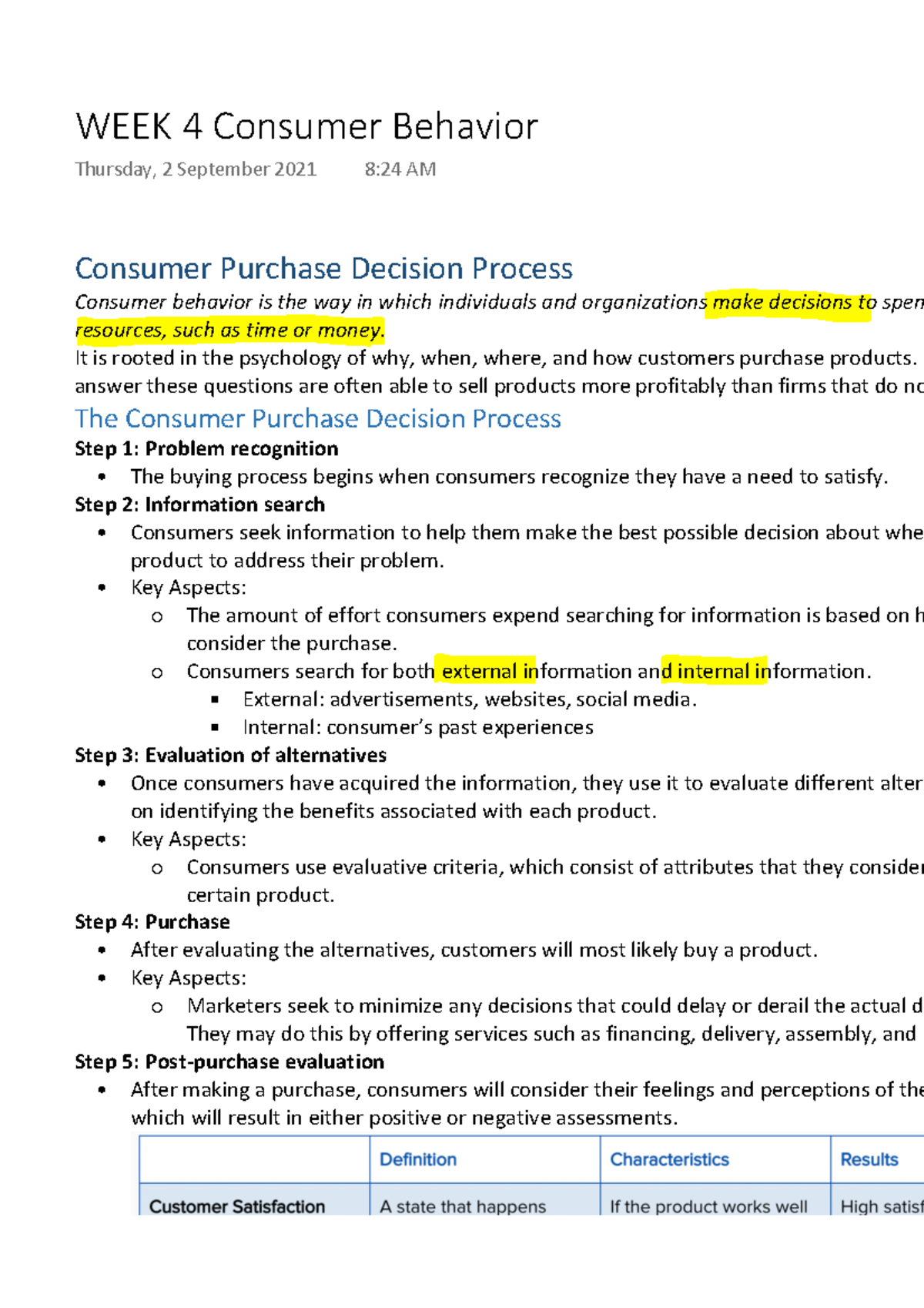 WEEK 4 Consumer Behavior - Consumer Purchase Decision Process Consumer ...