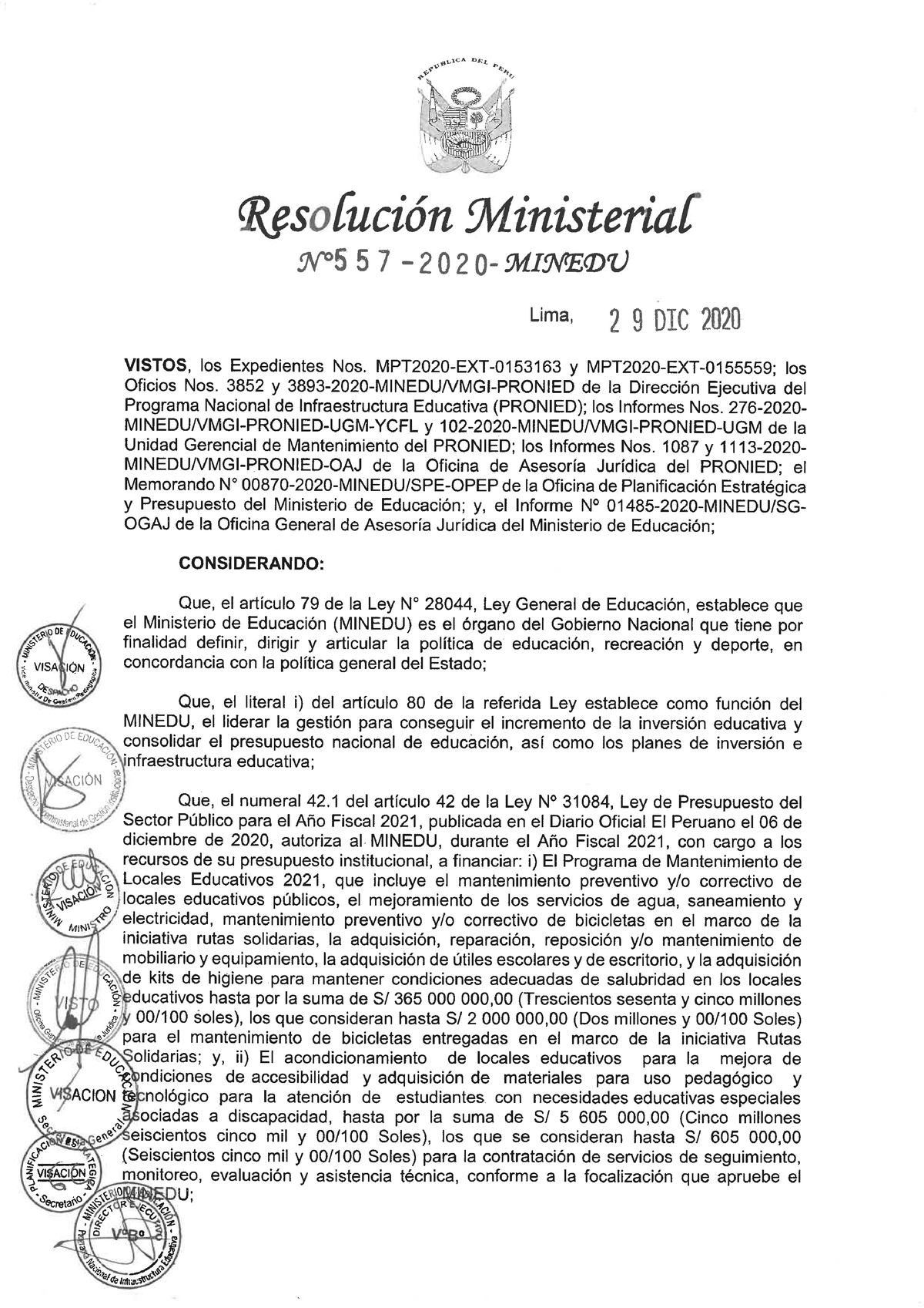 RM N° 557-2020- Minedu - Derechos De Rsolucion - Derecho Penal I - Studocu