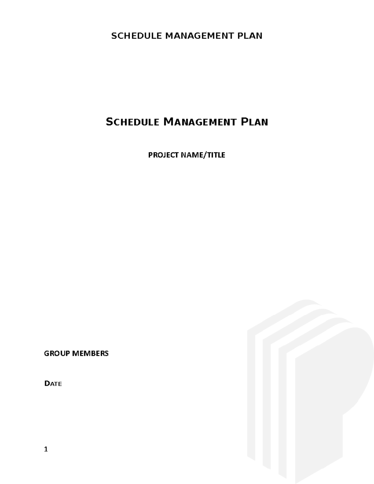 4. Schedule-management-plan - Schedule Management Plan Project Name 